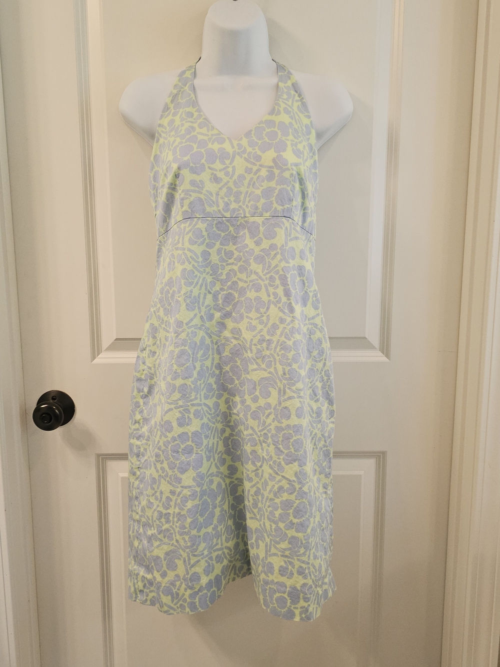 J. McLaughlin Women's Floral Halter Sundress in Light Green & Lavender Size 8